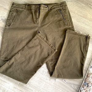 Talbots modern fit chino pants. Like new! Moto zip leg. Olive green.